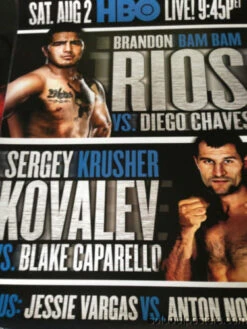 Brandon Bam Bam Rios Vs. Diego Chaves HBO Boxing Fight Poster Print Kovalev