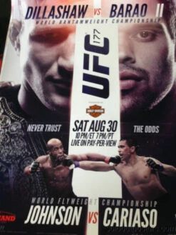 UFC 177 -2014 Poster Print Dillashaw Vs. Barao II 2 MMA