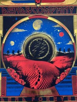 Dead & Company - 2024 Drew Findley Poster Las Vegas, Nevada Sphere Gold FOIL