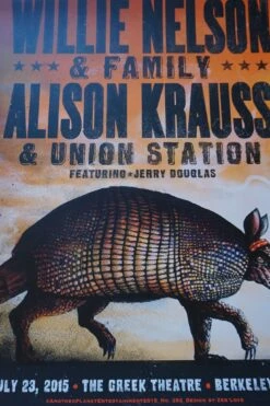 Willie Nelson - 2015 Zeb Love Poster Print Allison Krauss Berkeley GA