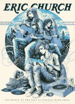 Eric Church - 2017 Miles Tsang Poster Lincoln, NE AP Round Here Blues -Soldout Posters Gigposter Eric Church 2017 01 13 Lincoln NE Cool Variant 4bef3839 b466 4697 a9d5 43706d6081d1