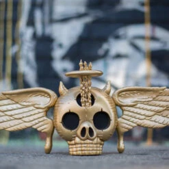 Skully - 2016 David Welker GOLD Statue Vinyl Sculpture