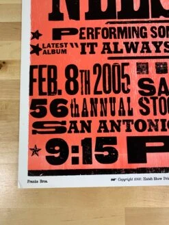 Willie Nelson - 2005 Franks Brothers Poster San Antonio, Texas -Soldout Posters image 0629b1be 0493 42c7 a096 f6bdbd9c1965