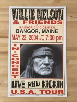 Willie Nelson - 2004 Franks Brothers 5/22 Poster Bangor, ME -Soldout Posters image 09fb784e efca 4597 a46d 354f9eca43a3
