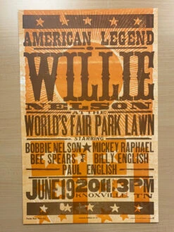 Willie Nelson - 2011 Hatch Show Print 6/19 Poster Knoxville, Tennessee -Soldout Posters image 0c3fa9e0 ba42 4a98 8362 4e659e6c6eba