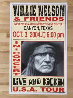 Willie Nelson - 2004 Franks Brothers 10/3 Poster Canyon, TX -Soldout Posters image 0d14a401 8b1a 4d39 9f20 5d9571884eac