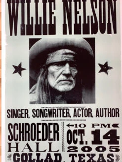 Willie Nelson - 2005 Hatch Show Print 10/14 Poster Collad, TX