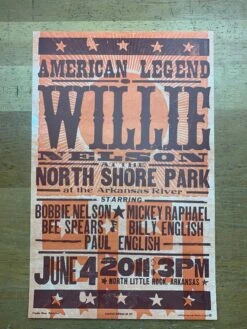 Willie Nelson - 2011 Hatch Show Print 6/4 Poster North Little Rock, Arkansas -Soldout Posters image 0eb46fc1 de50 4db0 833a bbd8da881fb4