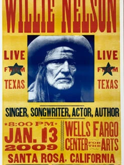 Willie Nelson - 2009 Hatch Show Print 1/13 Poster Santa Rosa, CA