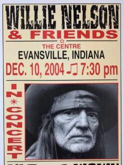 Willie Nelson - 2004 Franks Brothers 12/10 Poster Evansville, IN