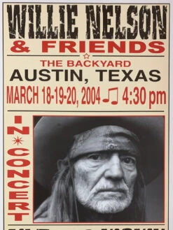Willie Nelson - 2004 Franks Brothers 3/18-20 Poster Austin, TX