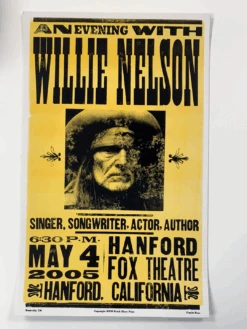 Willie Nelson - 2005 Hatch Show Print 5/4 Poster Hanford, CA Fox Theatre -Soldout Posters image 2f6e1a65 6af3 4078 b61a 04b5d946bde1