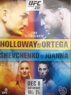 UFC 231 2018 Poster Holloway Vs Ortega & Shevchenko Vs Joanna
