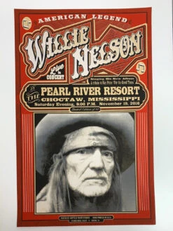 Willie Nelson - 2016 Mattole River Studios Poster Choctaw, MS -Soldout Posters image 3d47336c feff 422e bba7 a77dc9a5139f