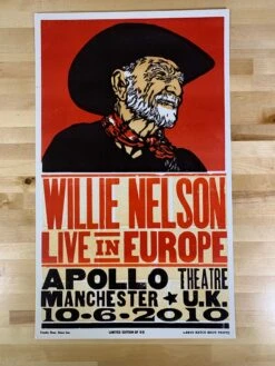 Willie Nelson - 2010 Hatch Show Print 10/6 Poster Manchester, UK Apollo Theatre -Soldout Posters image 3ef96da4 580f 4d99 b003 f77fafc4d9f0