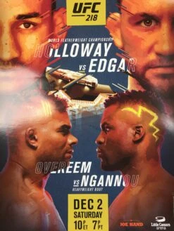 UFC 218 - 2017 Poster Holloway Vs Edgar, Overeem Vs Ngannou