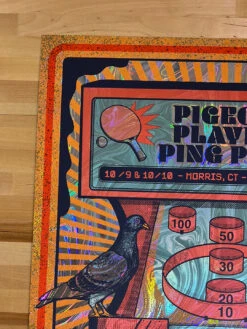 Pigeons Playing Ping Pong - 2020 Status Serigraph FOIL Poster Morris, CT -Soldout Posters image 458029b8 e3d1 471f ad8e f0e9e3eb9948