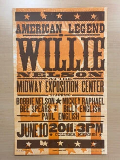 Willie Nelson - 2011 Hatch Show Print 6/10 Poster Columbia, Missouri 5 Willie Nelson - 2011 Hatch Show Print 6/10 Poster Columbia, Missouri -Soldout Posters image 45b49628 bc76 4ceb 870d df883729967c