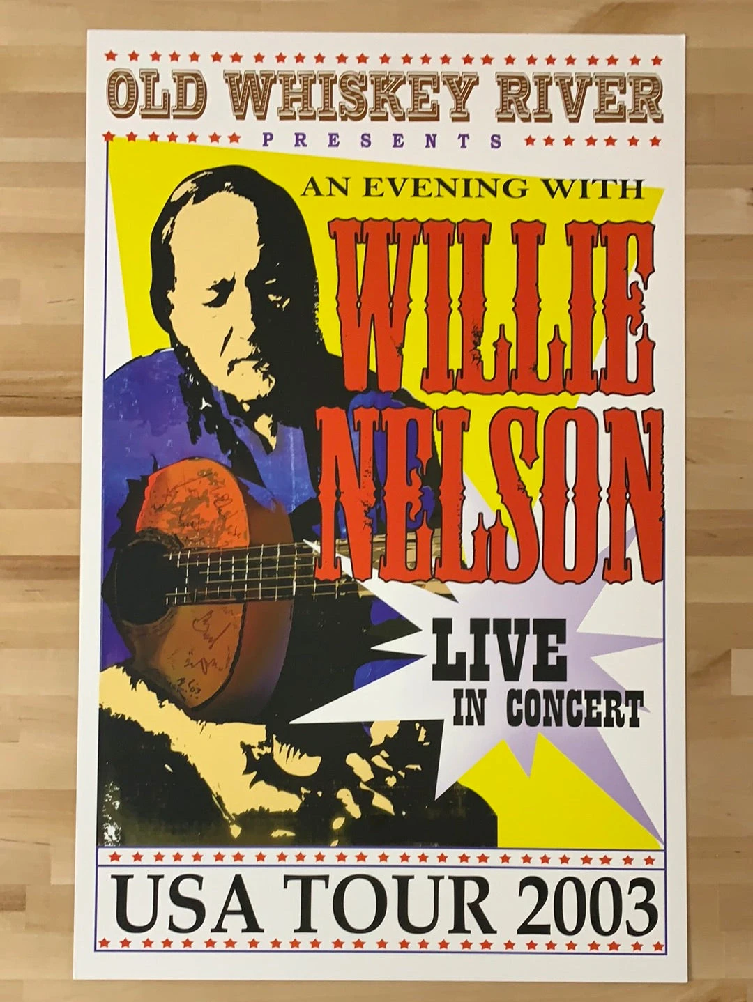 Willie Nelson - 2003 USA Tour Poster Old Whiskey River 4 Willie Nelson - 2003 USA Tour Poster Old Whiskey River - Image 2