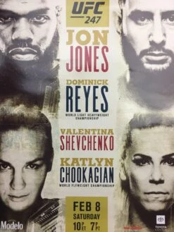 UFC 247 - 2020 Poster Jones Vs Reyes & Shevchenko Vs Chookagian