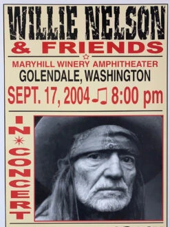 Willie Nelson - 2004 Franks Brothers 9/17 Poster Golendale, WA