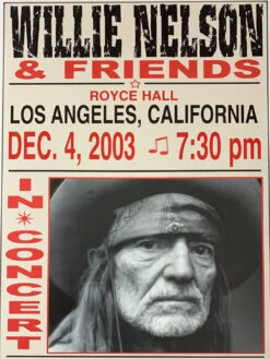 Willie Nelson - 2003 Franks Brothers 12/4 Poster Los Angeles, CA