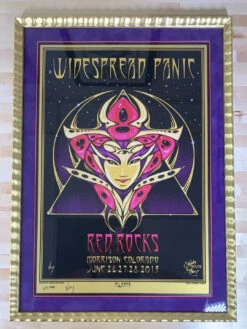 Widespread Panic - 2015 Jeff Wood Poster Red Rocks Morrison, CO FRAMED