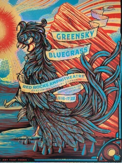Greensky Bluegrass - 2022 Half Hazard Poster K FOIL Red Rocks Morrison, CO