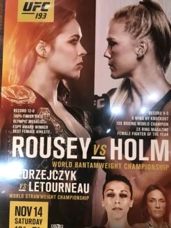 UFC 193 Poster Ronda Rousey Vs. Holly Holm PPV