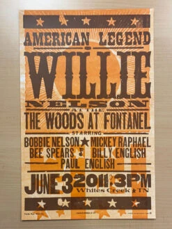 Willie Nelson - 2011 Hatch Show Print 6/3 Poster Whites Creek, Tennessee -Soldout Posters image 71322537 16d4 4f24 8a32 d44d3c6c069c