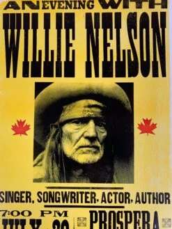 Willie Nelson - 2005 Franks Brothers Poster Kelowna, BC