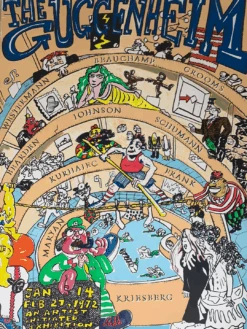 The Guggenheim - 1972 Red Grooms Art Print Poster Original Vintage