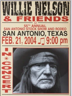Willie Nelson - 2004 Franks Brothers 2/21 Poster San Antonio, TX
