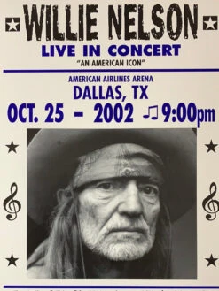 Willie Nelson - 2002 Franks Brothers 10/25 Poster Dallas, TX