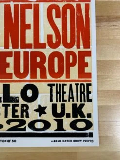 Willie Nelson - 2010 Hatch Show Print 10/6 Poster Manchester, UK Apollo Theatre -Soldout Posters image 904e6a4b 1155 4625 a881 58268ed8c078