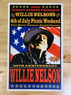 Willie Nelson - 2003 Poster Spicewood, Texas Two River Canyon -Soldout Posters image 97467681 de8c 4f39 beb6 8694bf93557d