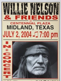 Willie Nelson - 2004 Franks Brothers 7/2 Poster Midland, TX