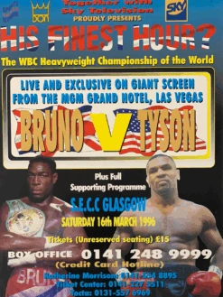 Boxing - 1996 Poster Frank Bruno Vs. Mike Tyson Las Vegas, NV MGM