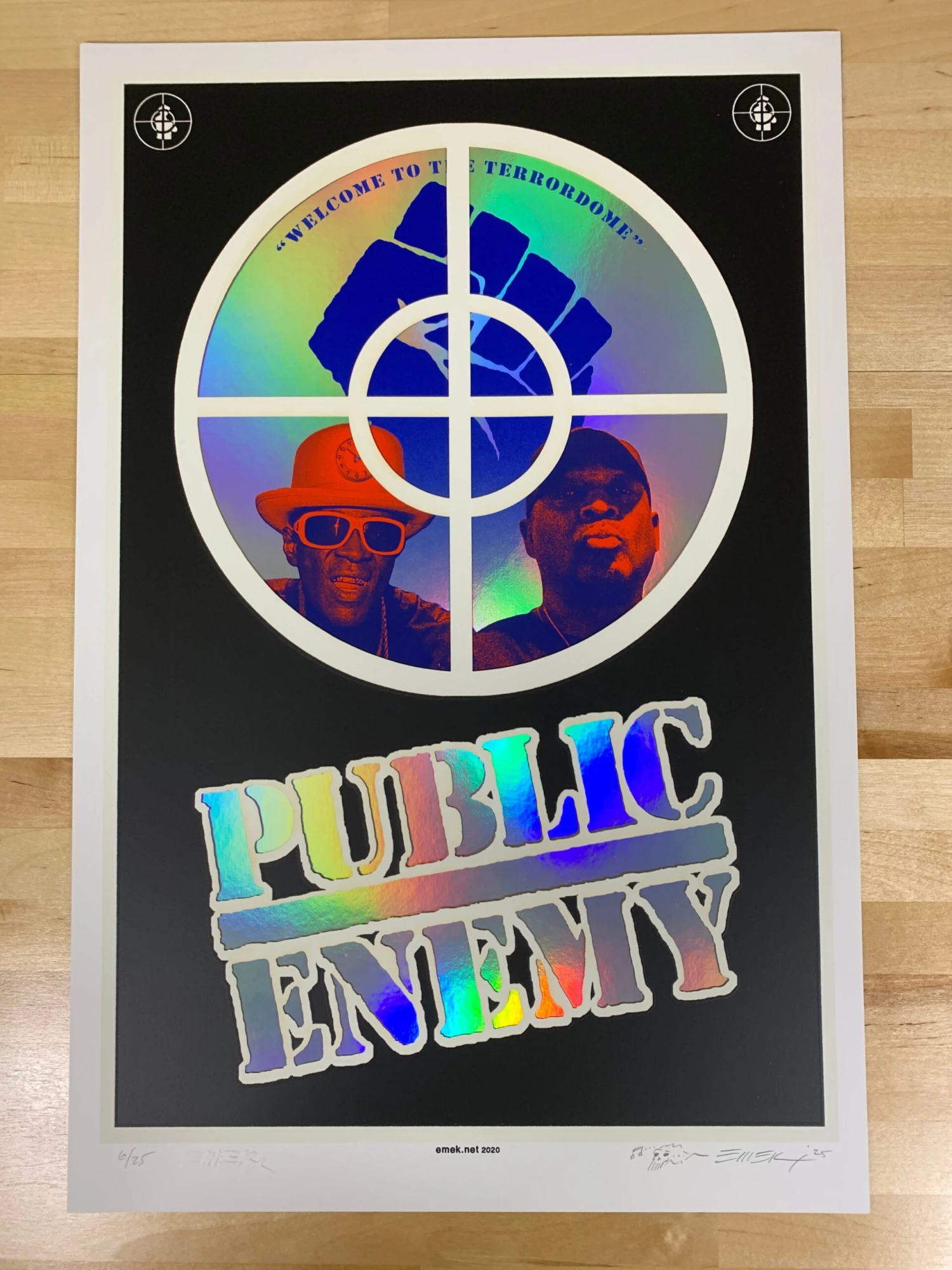 Public Enemy Variant - 2020 Emek Poster Foil NO Date The Terrordome GID 4 Public Enemy Variant - 2020 Emek Poster Foil NO Date The Terrordome GID - Image 2