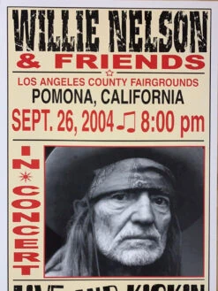 Willie Nelson - 2004 Franks Brothers 9/26 Poster Pomona, CA