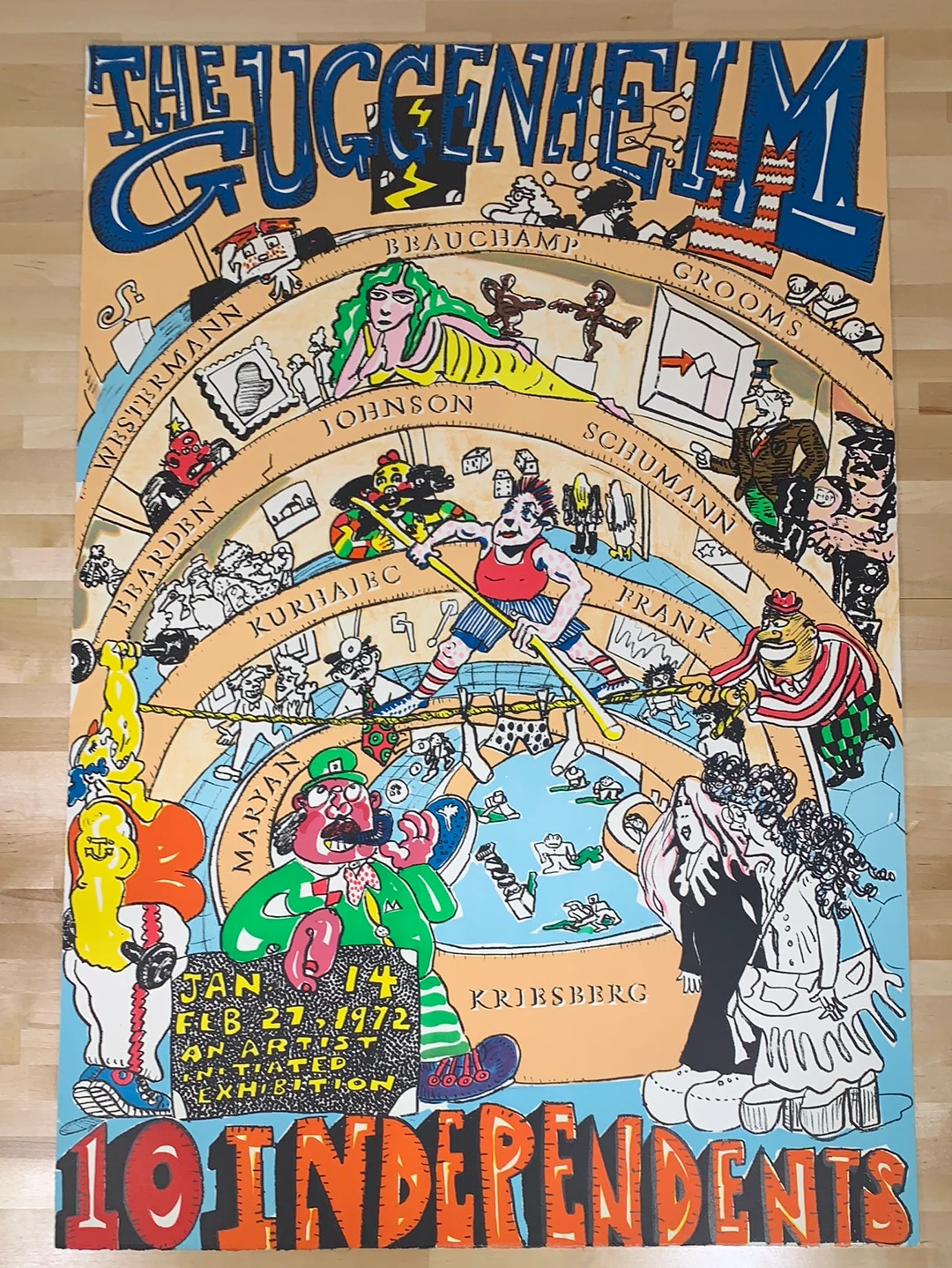 The Guggenheim - 1972 Red Grooms Art Print Poster Original Vintage 4 The Guggenheim - 1972 Red Grooms Art Print Poster Original Vintage - Image 2