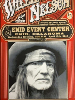 Willie Nelson - 2016 Mattole River Studios Poster Enid, OK