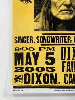 Willie Nelson - 2005 Hatch Show Print 5/5 Poster Dixon, CA May Fairgrounds -Soldout Posters image c54d349e d924 45f9 af01 8185a8c963ae