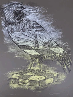 Rural Corvus - 2009 Dan Grzeca Poster Art Print Charcoal Grey