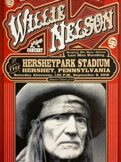 Willie Nelson - 2018 Mattole River Studios Poster Hershey Pennsylvania