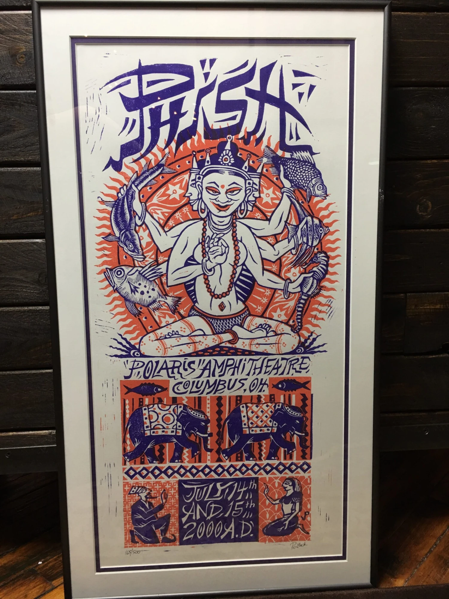 Phish - 2000 Jim Pollock Poster Columbus, OH Polaris Amphitheater, Framed 6 Phish - 2000 Jim Pollock Poster Columbus, OH Polaris Amphitheater, Framed - Image 4