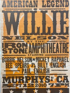 Willie Nelson - 2010 Hatch Show Print 9/12 Poster Murphys, California