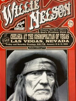 Willie Nelson - 2018 Mattole River Studios Poster Las Vegas, NV