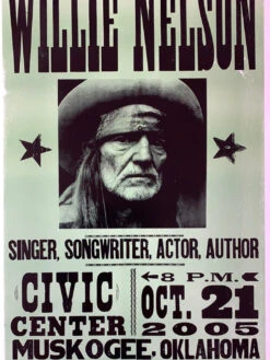 Willie Nelson - 2005 Hatch Show Print 10/21 Poster Muskogee, OK