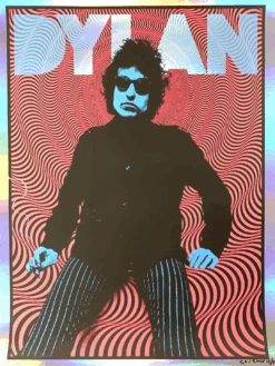 Bob Dylan - 2020 Carl Glover Poster Art Print Rainbow FOIL